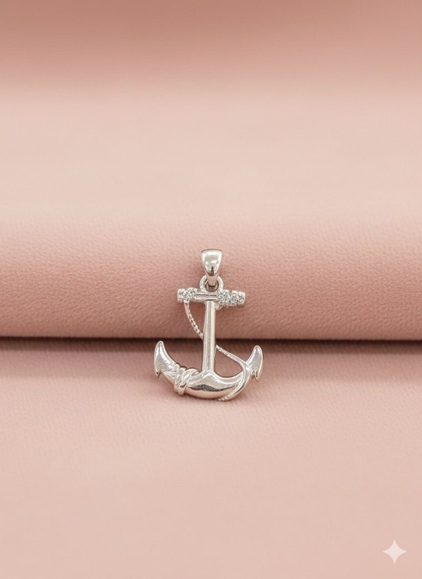 92.5 Silver Anchor Fancy pendant